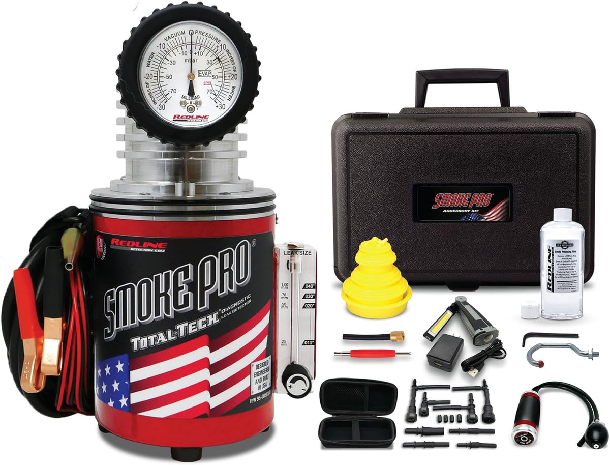 Redline Detection Smoke Pro Total Tech 95-0050 Low Pressure Automotive Smoke Machine for Diagnosing EVAP, Wind, Water, Cooling Systems, Intake and Exhaust Leaks