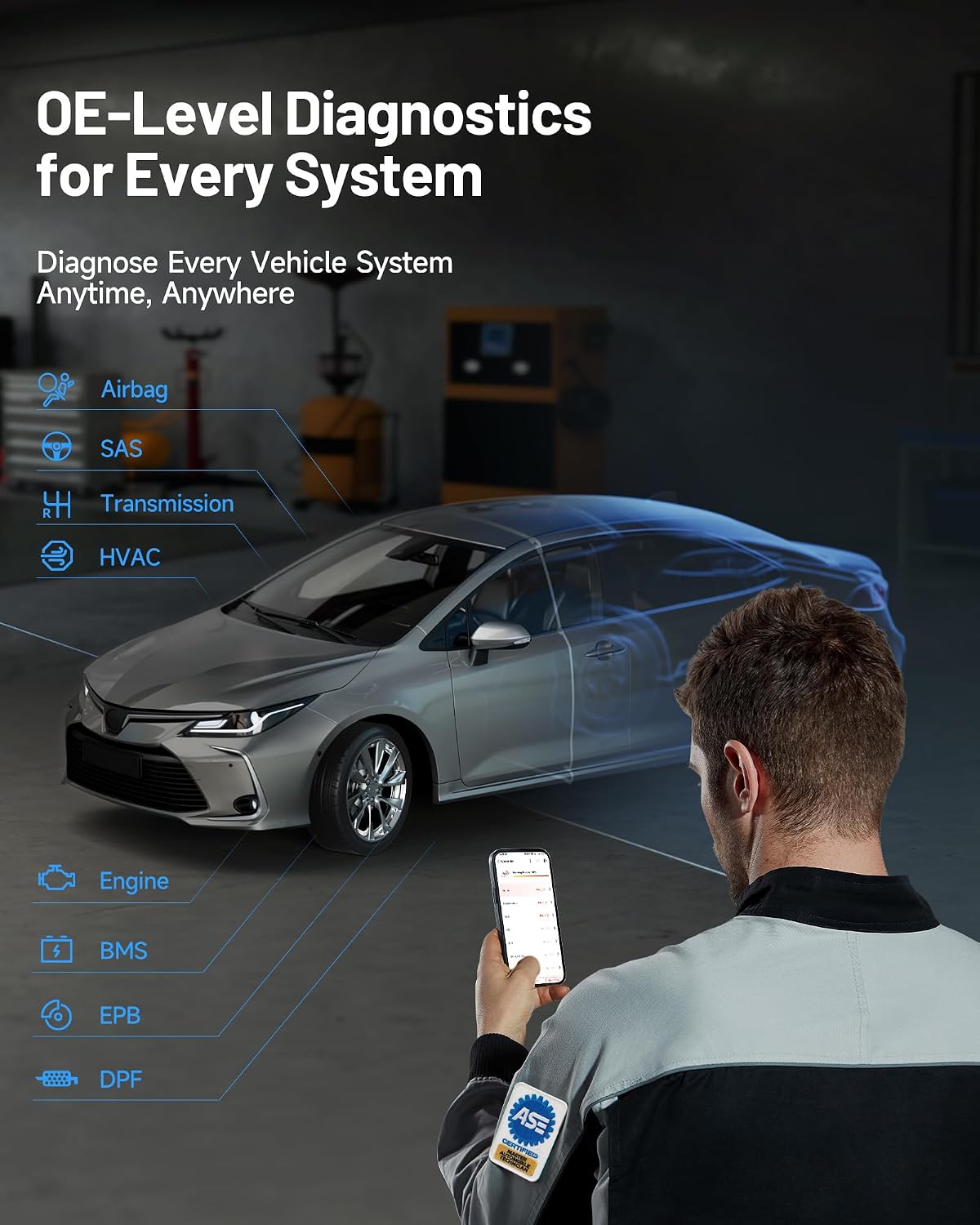 TOPDON TopScan Master Bluetooth OBD2 Scanner – Bidirectional All-System Diagnostic Tool for iOS/Android, 30+ Resets, FCA AutoAuth, CAN-FD/DoIP