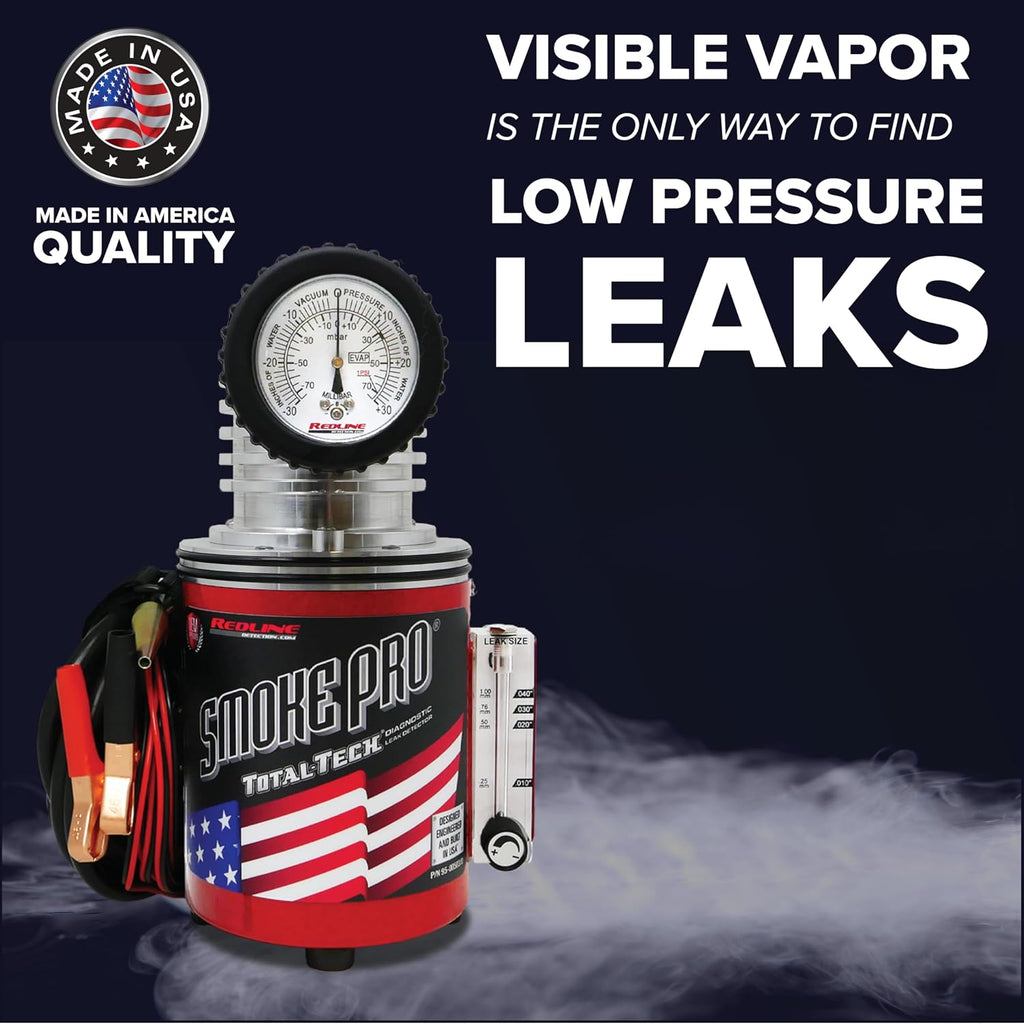Redline Detection Smoke Pro Total Tech 95-0050 Low Pressure Automotive Smoke Machine for Diagnosing EVAP, Wind, Water, Cooling Systems, Intake and Exhaust Leaks