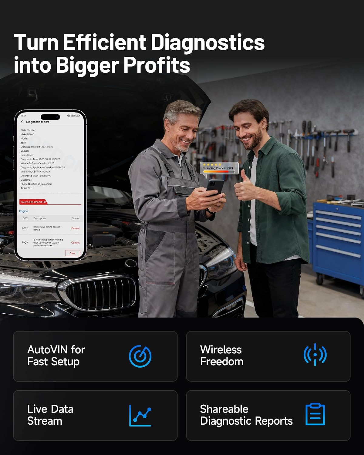 TOPDON TopScan Master Bluetooth OBD2 Scanner – Bidirectional All-System Diagnostic Tool for iOS/Android, 30+ Resets, FCA AutoAuth, CAN-FD/DoIP