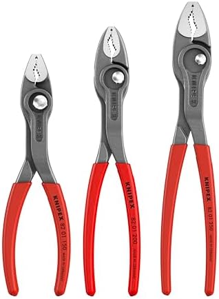 KNIPEX Tools 00 20 06 US4 3 Pc TwinGrip Pliers Set, Plastic Dipped (6, 8, 10)