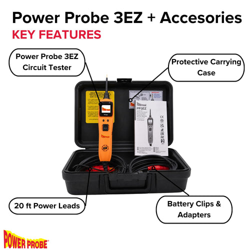 Power Probe 3EZ Circuit Tester with Case & Accessories (PP3EZORGAS)