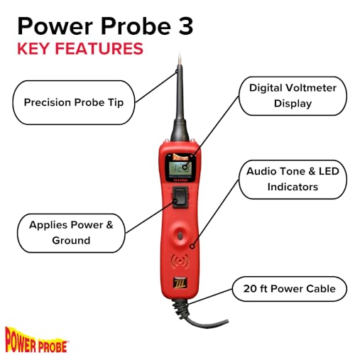 Power Probe 3 Circuit Tester, Supplies Power & Ground (PP3CSRED)