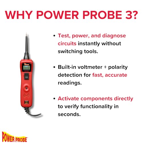 Power Probe 3 Circuit Tester, Supplies Power & Ground (PP3CSRED)
