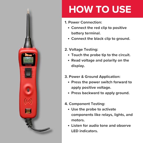 Power Probe 3 Circuit Tester, Supplies Power & Ground (PP3CSRED)