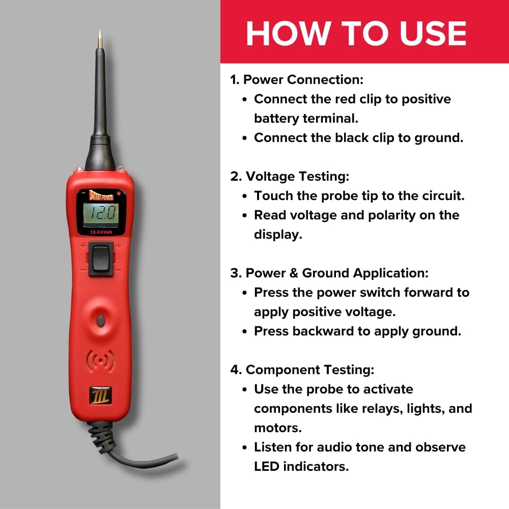 Power Probe 3 Circuit Tester Kit with Case & Accessories (PP319FTCRED)